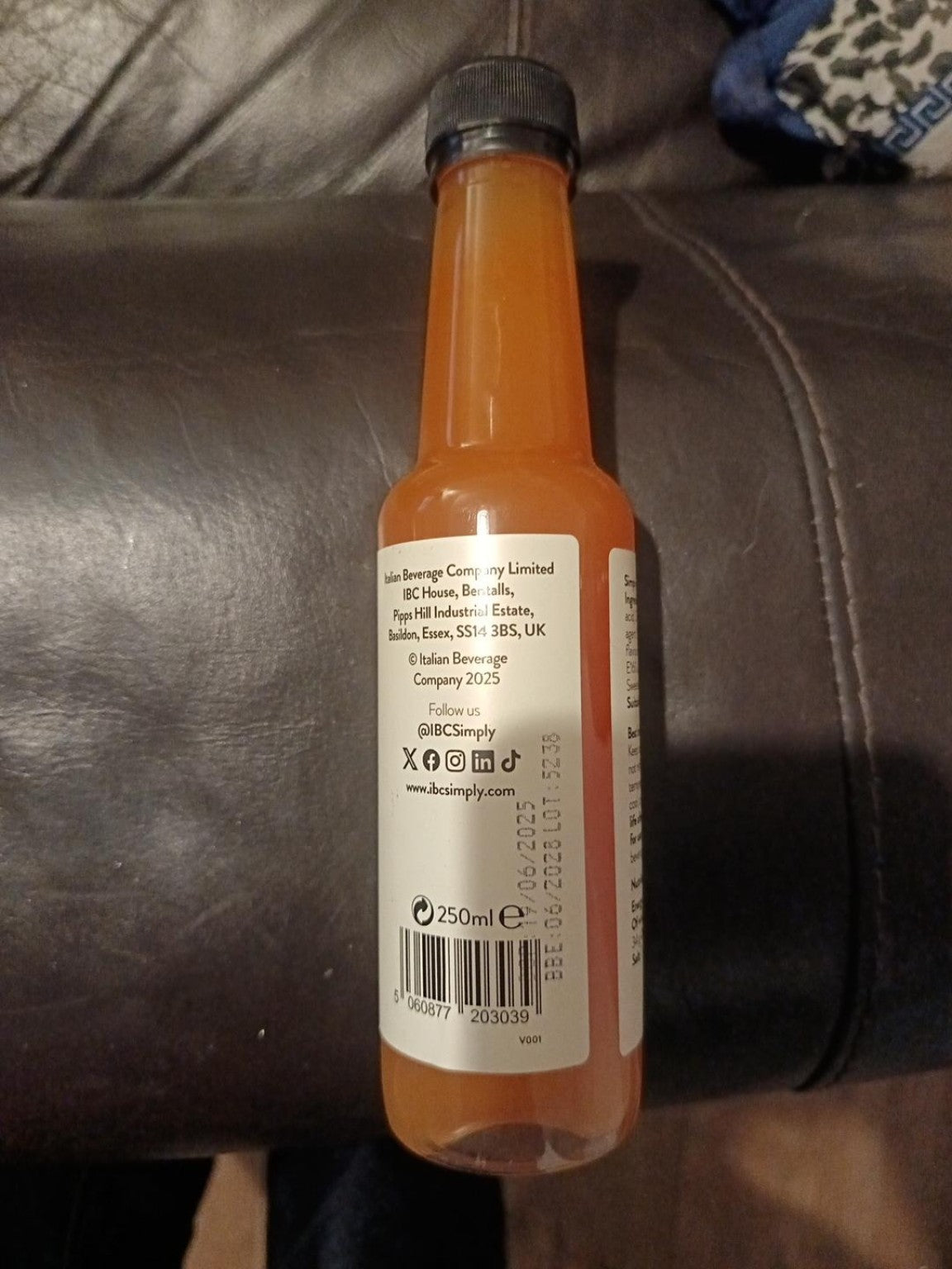 Simply Tropical Mango Passion Fruit and Guava Cooler 250ml back label BBE