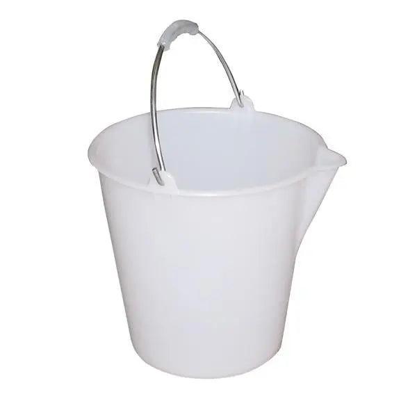 12L Plastic Bucket, White, Food Grade - Honesty Sales