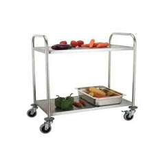2 Tier Stainless Steel Trolley, Round Tube 1 - Honesty Sales