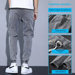 2023 Spring Autumn New Loose-fit Men's Jeans Casual Versatile Trendy Long Pants Bundle Feet Harem Pants Male Dropshipman