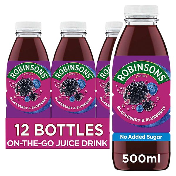 Robinsons Ready To Drink Blackberry & Blueberry Juice Drink 500ml (12 x 500ml)