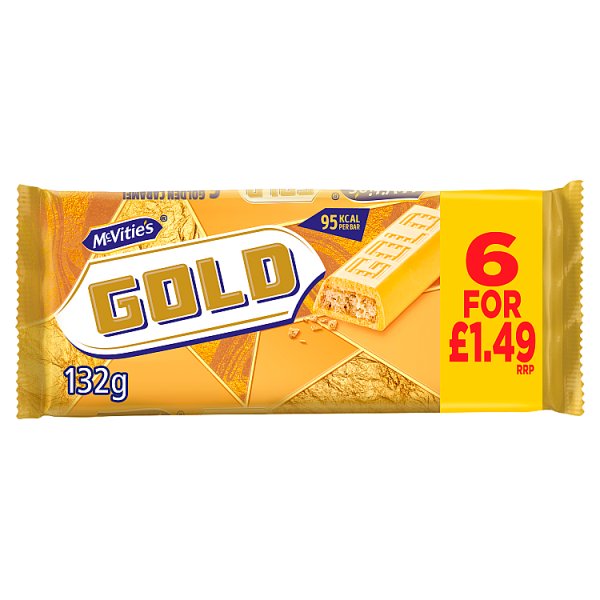 Mcvitie's Gold Golden Caramel Flavour Biscuit Bars 106g (12 x 110g)