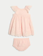 2pc Pure Cotton Broderie Outfit (0 Mths-3 Yrs) Honesty Sales