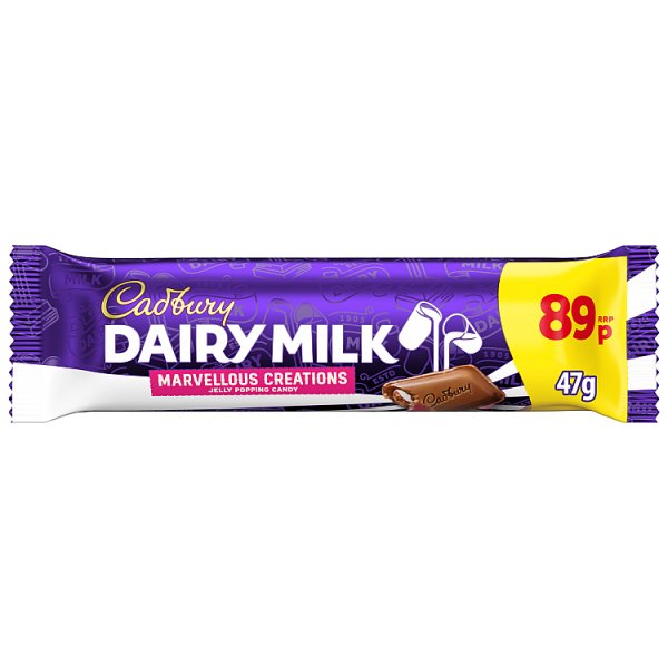 Cadbury Dairy Milk Chocolate Marvellous Creations Jelly Popping Candy Bar 47g (24 x 47g)
