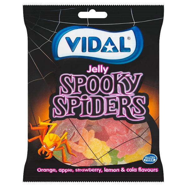 Vidal Jelly Spooky Spiders Orange, Apple, Strawberry, Lemon & Cola Flavours 150g (20 x 150g)