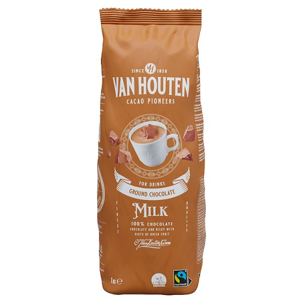 Van Houten Milk Ground Chocolate 1kg (10 x 1kg)
