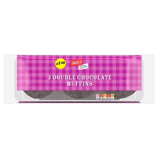 Jack's 3 Double Chocolate Muffins 275g (6 x 3pk)