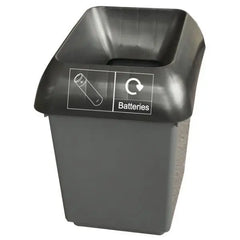 30L Recycling Bin with Black Lid & Batteries Logo - Honesty Sales