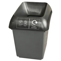 30L Recycling Bin with Black Lid & Printer Cartridge Logo - Honesty Sales