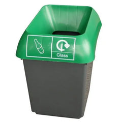 30L Recycling Bin with Green Lid & Glass Logo - Honesty Sales