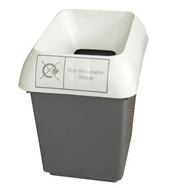 30L Recycling Bin with Light Grey Lid & Non Recycling Logo - Honesty Sales
