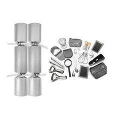 50 x 13.5" Deluxe Silver Glitter Catering Cracker - Honesty Sales