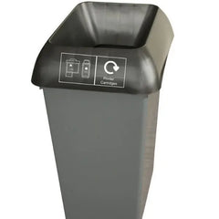 50L Recycling Bin with Black Lid & Printer Cartridge Logo - Honesty Sales