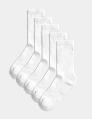 5pk Cotton Rich Cushioned Crew Socks Honesty Sales