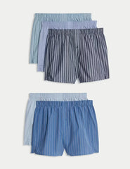 5pk Pure Cotton Striped Woven Boxers Honesty Sales