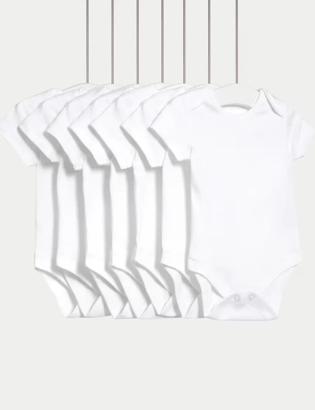 7pk Pure Cotton Short Sleeve Bodysuits (5lbs - 3 Yrs) - Honesty Sales
