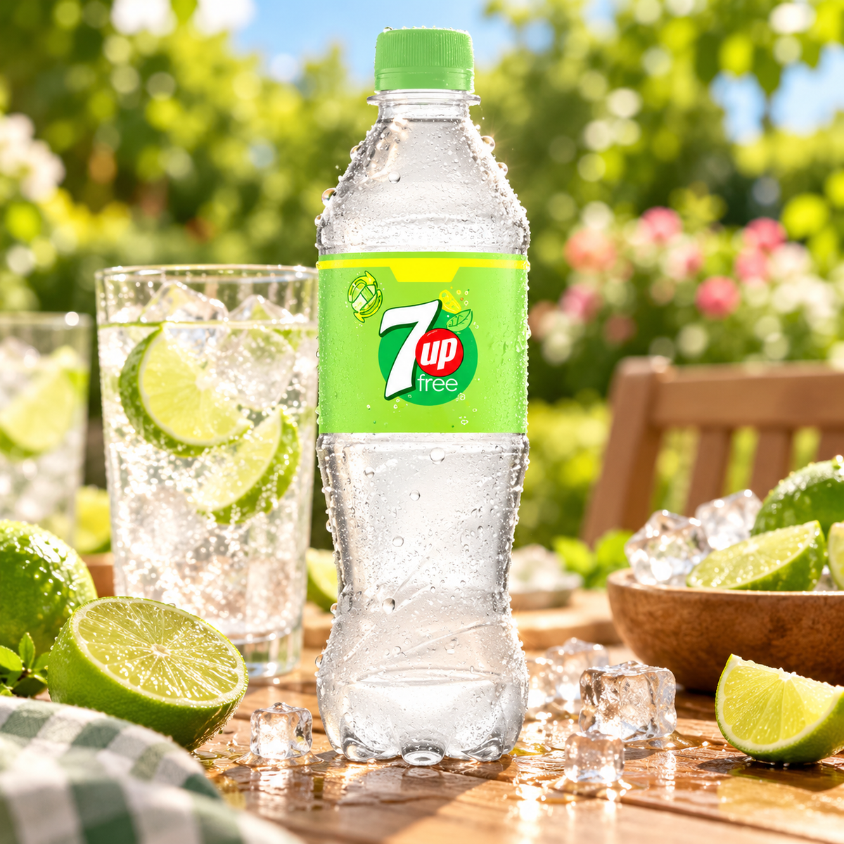 7UP Free served chilled with lime
