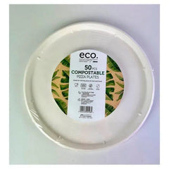 Bagasse Pizza Plates 32.5cm 50Pcs - Honesty Sales