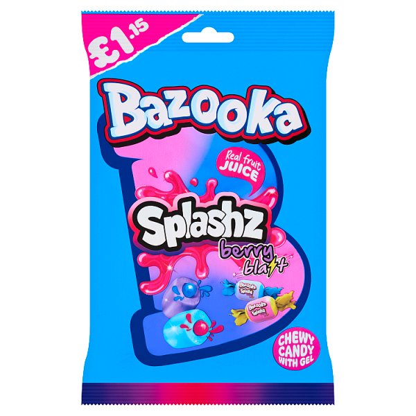 Bazooka Splashz Berry Blast Chewy Candy with Gel 120g (12 x 120g)