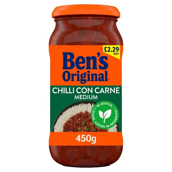 Bens Original Medium Chilli Con Carne Sauce 450g (Case of 6) - Honesty Sales