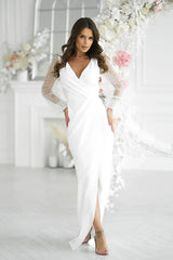 Bicotone sequin sleeves evening dress - Honesty Sales