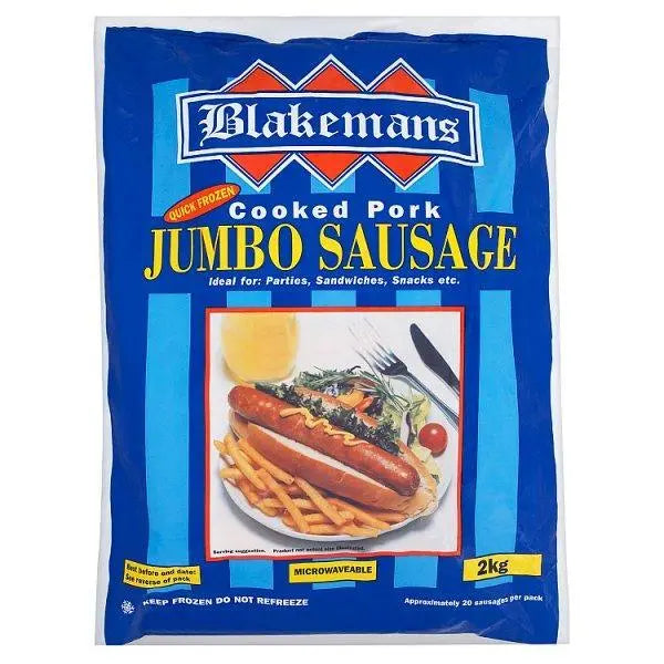 Blakemans Cooked Pork Jumbo Sausage 2kg - Honesty Sales