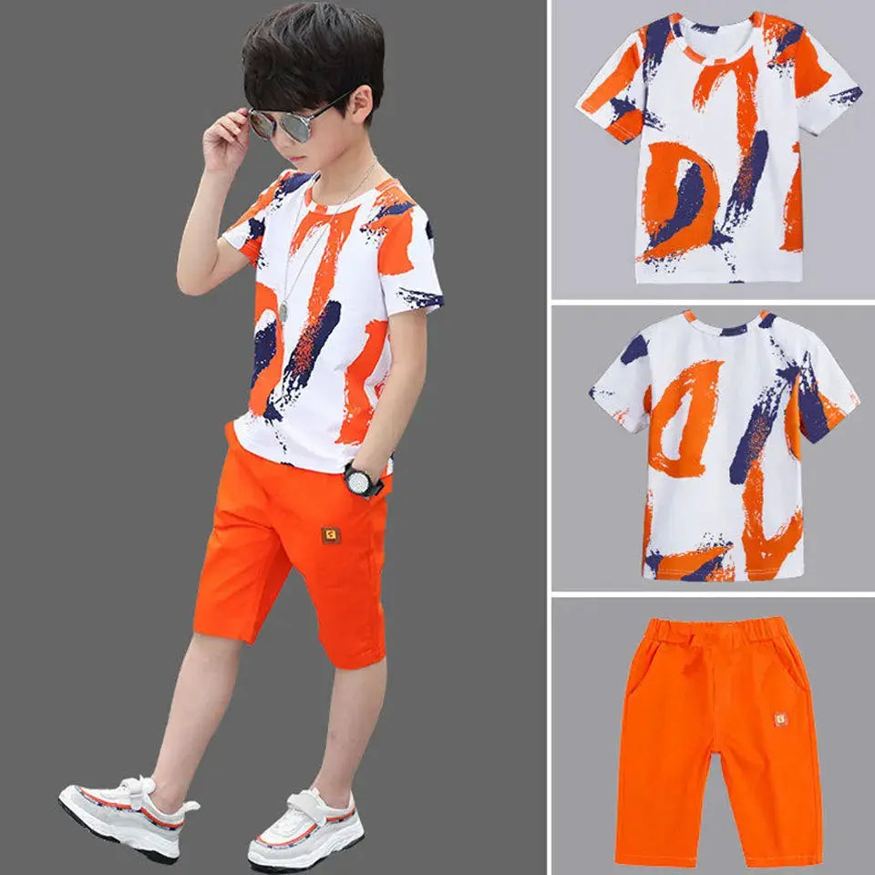 Boys Summer Clothing Set – Cotton Shirt & Shorts Suit for 4-14 Years Honesty Sales U.K