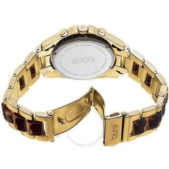 Burgi BUR094YG Womens Gold Tortoise Watch - Honesty Sales