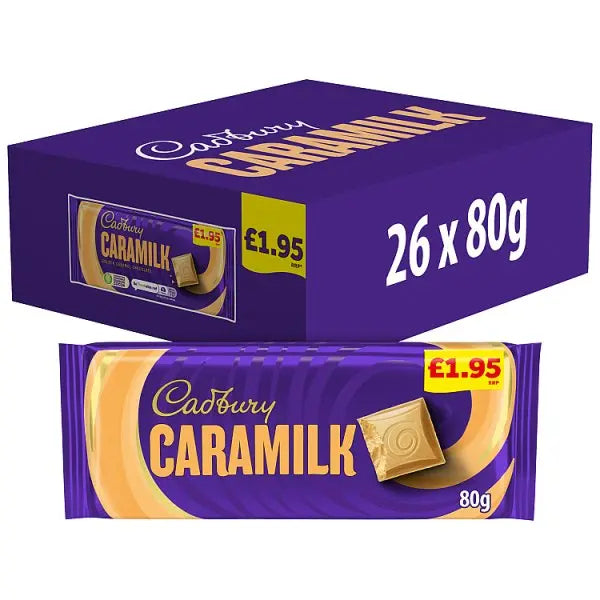 Cadbury Caramilk Chocolate Bar 80g (Case of 26) Honesty Sales U.K