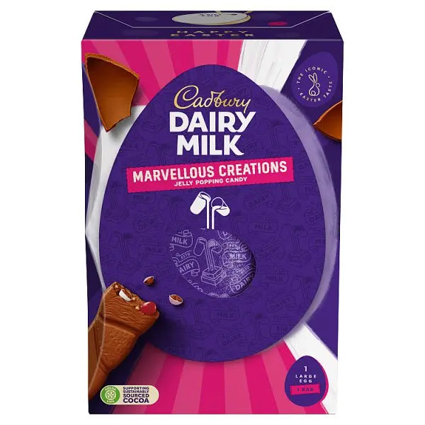 Cadbury Dairy Milk Marvellous Creations Jelly Popping Candy 202g (Case of 6) - Honesty Sales