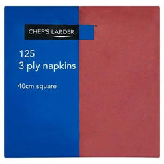 Chefs Larder 125 Burgundy 3 Ply Napkins 40cm Square - Sets of 125 - Honesty Sales