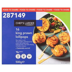 Chefs Larder 16 King Prawn Lollipops 500g - Honesty Sales