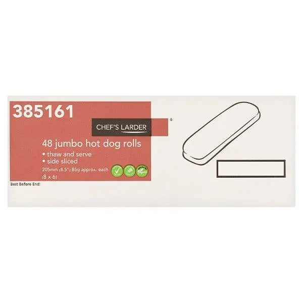 Chefs Larder 48 Jumbo Hot Dog Rolls - Honesty Sales