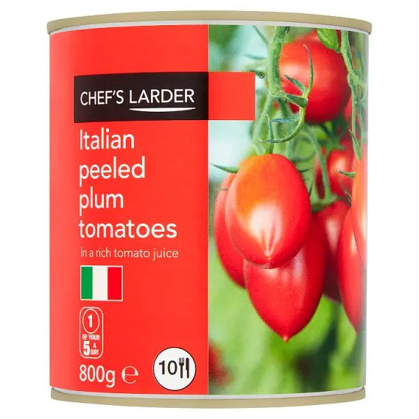Chef's Larder Italian Peeled Plum Tomatoes in a Rich Tomato Juice 800g Chef's Larder