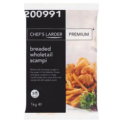 Chefs Larder Premium Breaded Wholetail Scampi 1kg - Honesty Sales