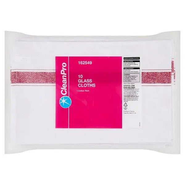 CleanPro 10 Glass Cloths - Honesty Sales