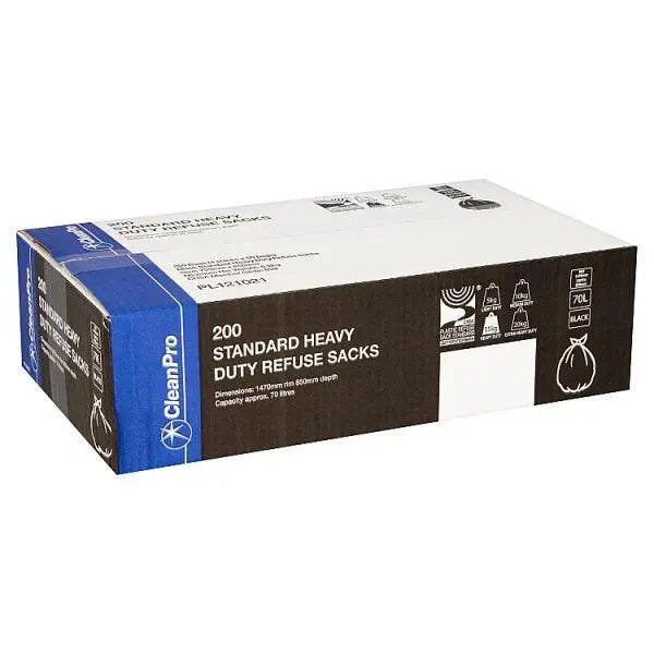 CleanPro 200 Standard Heavy Duty Refuse Sacks Black - Honesty Sales
