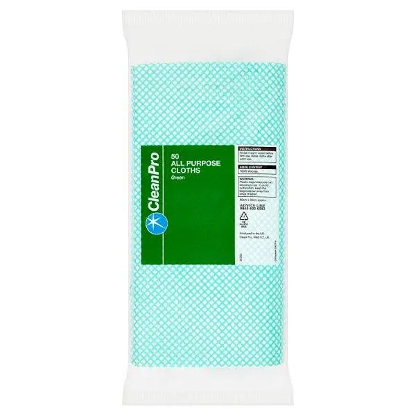 CleanPro 50 All Purpose Cloths Green - Honesty Sales
