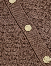 Cotton Blend Textured Button Front Cropped Cardigan Honesty Sales