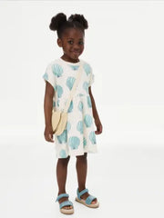 M&S Cotton Rich Printed T-Shirt Dress (2-8 Yrs) - Honesty Sales