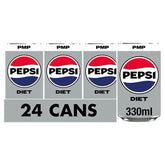 Diet Pepsi Cola Can PMP 330ml (Case of 24) Honesty Sales U.K