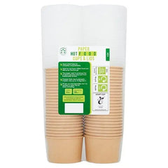 Ecopac 50 Paper Hot Food Cups & Lids - Honesty Sales