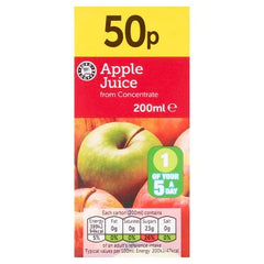 Euro Shopper Apple Juice from Concentrate 200ml (Case of 24) - Honesty Sales