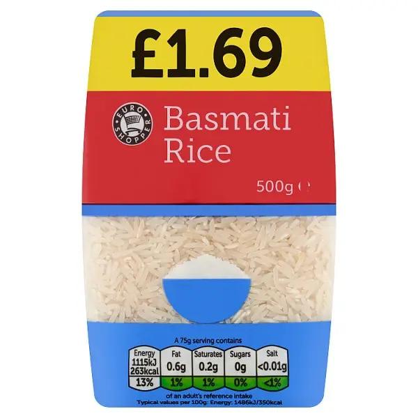 Euro Shopper Basmati Rice 500g (Case of 12) - Honesty Sales
