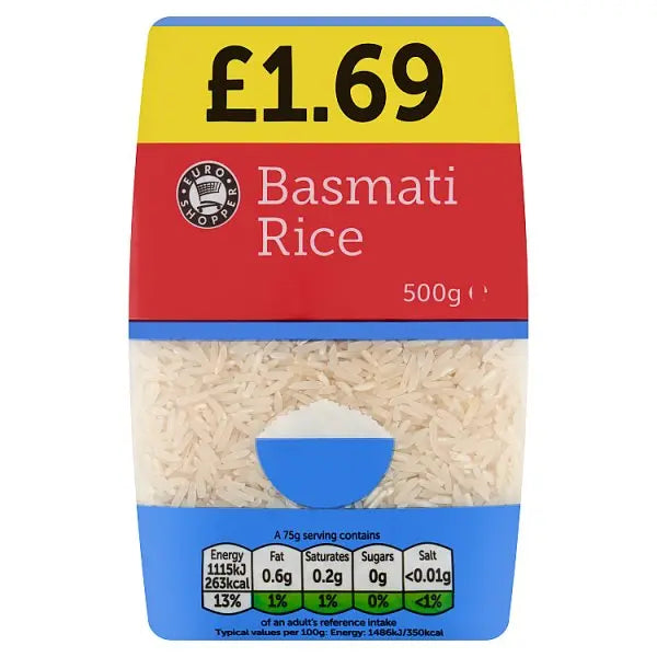 Euro Shopper Basmati Rice 500g (Case of 12) - Honesty Sales
