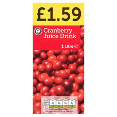 Euro Shopper Cranberry Juice Drink 1 Litre (Case of 12) - Honesty Sales