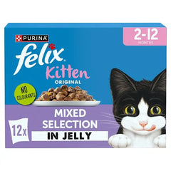 FELIX Original Kitten Mixed Selection in Jelly Wet Cat Food 12x85g (Case of 4) Honesty Sales U.K