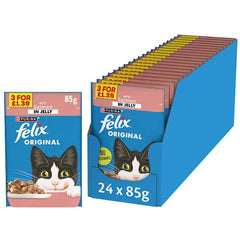 FELIX Original Salmon Wet Cat Food 85g (Case of 24) Honesty Sales U.K
