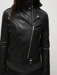 Faux Leather Biker Jacket - Honesty Sales