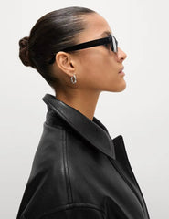 Faux Leather Relaxed Fit Jacket - Honesty Sales